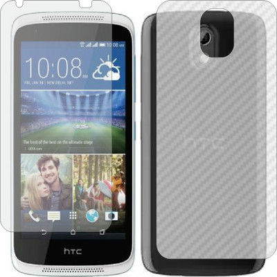 Mobling Front and Back Screen Guard for HTC DESIRE 526G PLUS DUAL SIM (Front 9H Hardness Matte & Carbon Fiber Skin for Back)(Pack of 2)