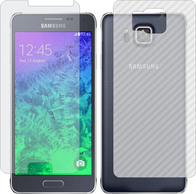 ZINGTEL Front and Back Screen Guard for SAMSUNG GALAXY ALPHA (Front Matte Finish & Back 3d Carbon Fiber)(Pack of 2)