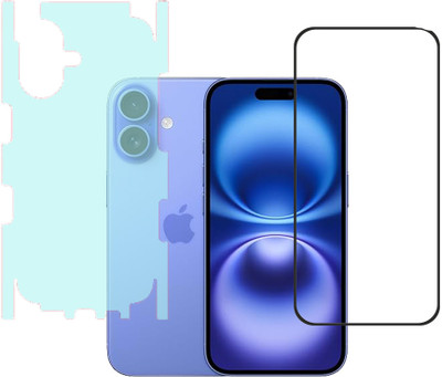 KARTRAY Front and Back Screen Guard for Apple iPhone 16(Pack of 2)