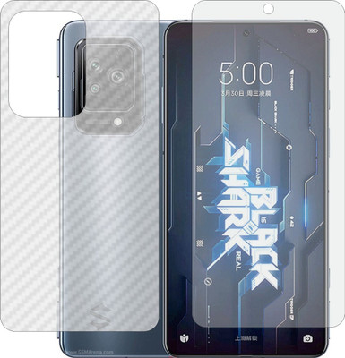 Mobling Front and Back Screen Guard for XIAOMI BLACK SHARK 5 5G (Front 9H Hardness Matte & Carbon Fiber Skin for Back)(Pack of 2)