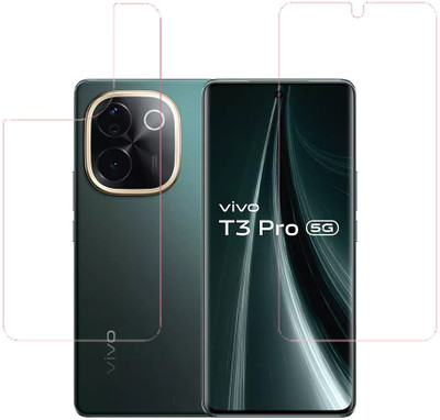 KARTRAY Front and Back Screen Guard for Vivo T3 Pro 5G, Front Clear Back Clear(Pack of 2)