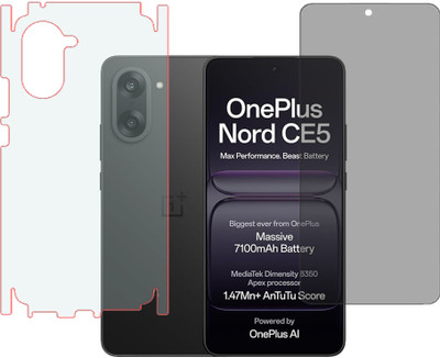 KARTRAY Front and Back Screen Guard for OnePlus Nord CE5 5G, Privacy Tempered glass, Back Screen Guard With Matte Finish(Pack of 2)