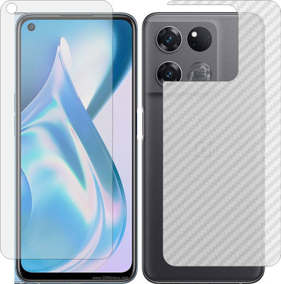 MOBART Front and Back Screen Guard for ONEPLUS ACE RACING (Front Matte Finish & Back 3d Carbon Fiber)(Pack of 2)