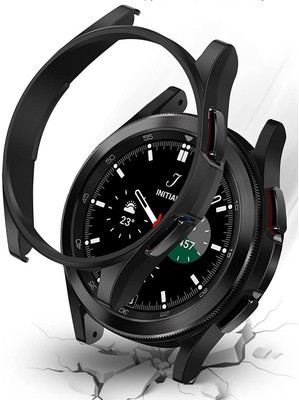 VOLMERE Front and Back Screen Guard for Samsung Galaxy Watch 4 Classic 46mm Shockproof Ultra-Thin Hard PC Bumper Matte Case All-Around Edge Protective Cover Frame [NO Screen Protector](Pack of 1)