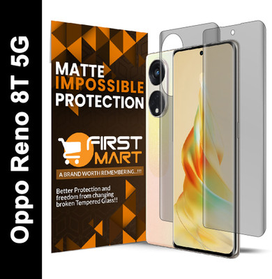 FIRST MART Front and Back Screen Guard for Oppo Reno 8T 5G, Reno 8T 5G, Oppo Reno 8T, Reno 8T, ( Not a Tempered Glass, it’s a Nano Fiber Guard), (Matte Finish)(Pack of 1)