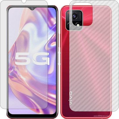 ZINGTEL Front and Back Screen Guard for VIVO Y31S 5G (Front Matte Finish & Back 3d Carbon Fiber)(Pack of 2)