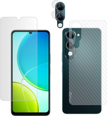 Ten To 11 Front and Back Screen Guard for iQOO Z10 Lite, iQOO Z10 Lite [Back Carbon Fiber] [Rear Camera Lens Guard](Pack of 3)