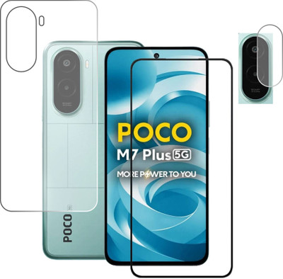KANCHA Front and Back Screen Guard for Poco M7 Plus, Poco M7Plus 5G, Mi Poco M7 PLus(Pack of 3)