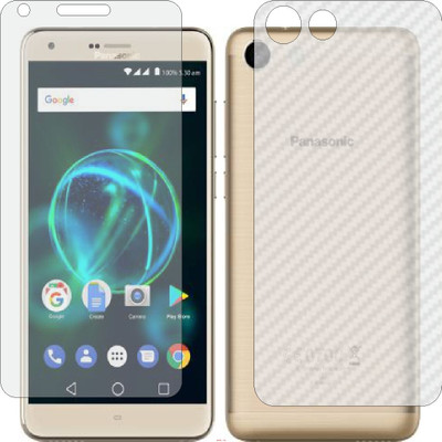 Mobling Front and Back Screen Guard for PANASONIC P55 MAX (Front 9H Hardness Matte & Carbon Fiber Skin for Back)(Pack of 2)