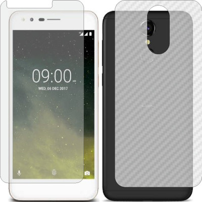 ZINGTEL Front and Back Screen Guard for LAVA Z70 (Front Matte Finish & Back 3d Carbon Fiber)(Pack of 2)