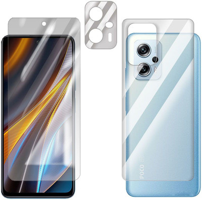 Enlinea Front and Back Screen Guard for Xiaomi Poco X4 GT Front+Back+Camera (Glossy)(Pack of 3)