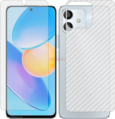 ZINGTEL Front and Back Screen Guard for HUAWEI HONOR PLAY 6T PRO (Front Matte Finish & Back 3d Carbon Fiber)(Pack of 2)