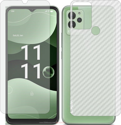 MOBART Front and Back Screen Guard for LAVA BLAZE NXT (Front Matte Finish & Back 3d Carbon Fiber)(Pack of 2)