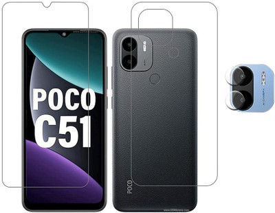 CaseTrendz Front and Back Screen Guard for Poco C51 With Camera Lens Protector guard(Pack of 1)