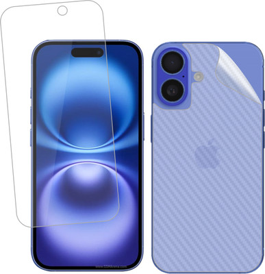 Ten To 11 Front and Back Screen Guard for Apple iPhone 16 Plus, Apple iPhone 16 Plus [Back Carbon Fiber](Pack of 2)