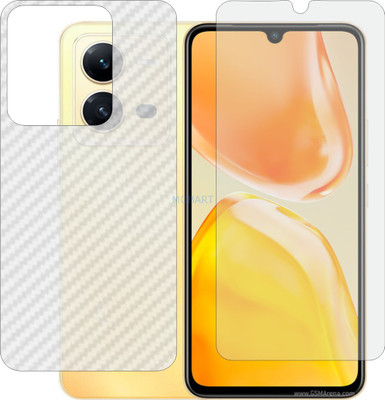 MOBART Front and Back Screen Guard for VIVO X80 LITE 5G (Front Matte Finish & Back 3d Carbon Fiber)(Pack of 2)