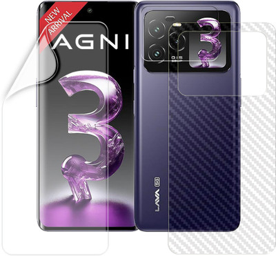 SOMTONE Front and Back Screen Guard for Lava Agni 3 5G Tempered Glass Screen Protector | Anti-Scratch | Edge to Edge Full Coverage | 9H Hardness (1 HYDROGEL SCREEN PROTECTOR + 1 CARBON FIBER SKIN)(Pack of 2) SOMTONE Front and Back Screen Guard for Lava Agni 3 5G Tempered Glass Screen Protector | Anti-Scratch | Edge to Edge Full Coverage | 9H Hardness (1 HYDROGEL SCREEN PROTECTOR + 1 CARBON FIBER SKIN)(Pack of 2)