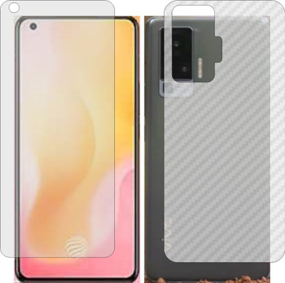 MOBART Front and Back Screen Guard for VIVO X50 SERIES (Front Matte Finish & Back 3d Carbon Fiber)(Pack of 2)