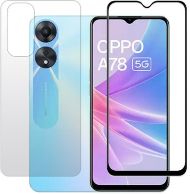 ECMERED Front and Back Tempered Glass for Oppo A78 5G, OPPO A78 5G(Pack of 1)