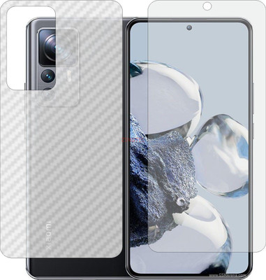 ZINGTEL Front and Back Screen Guard for MI 12T (Front Matte Finish & Back 3d Carbon Fiber)(Pack of 2)