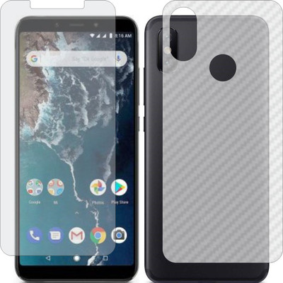 MOBART Front and Back Screen Guard for XIAOMI MI A2 (Front Matte Finish & Back 3d Carbon Fiber)(Pack of 2)