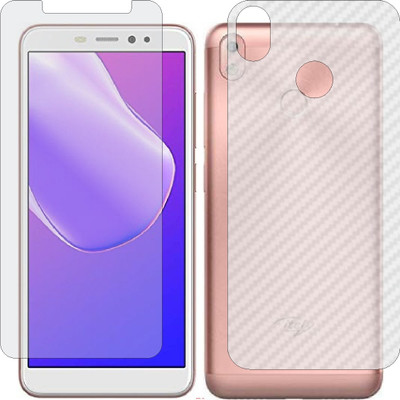 Mobling Front and Back Screen Guard for ITEL S42 (Front 9H Hardness Matte & Carbon Fiber Skin for Back)(Pack of 2)