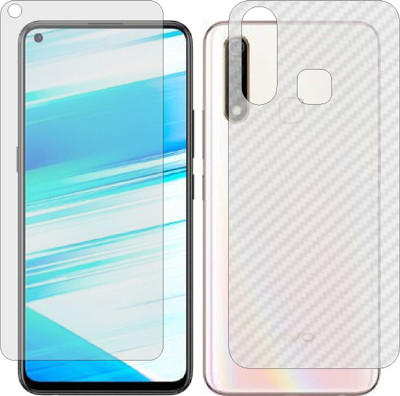 MOBART Front and Back Screen Guard for VIVO Z5X 2020 (Front Matte Finish & Back 3d Carbon Fiber)(Pack of 2)