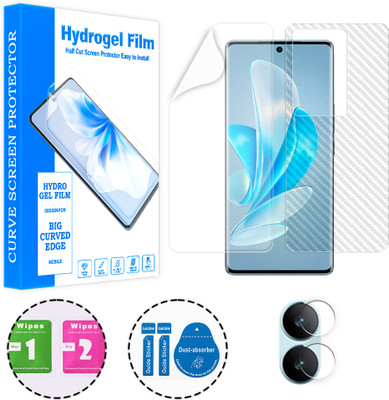 SOMTONE Front and Back Screen Guard for vivo S17 Pro (1 HYDROGEL SCREEN PROTECTOR WITH 1 CARBON FIBER SKIN AND 1 CAMERA LENS PROTECTOR)(Pack of 1)