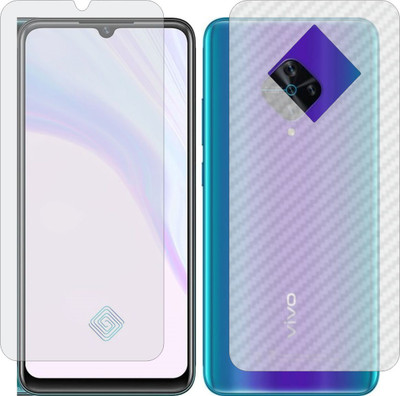 ZINGTEL Front and Back Screen Guard for VIVO X50 LITE (Front Matte Finish & Back 3d Carbon Fiber)(Pack of 2)