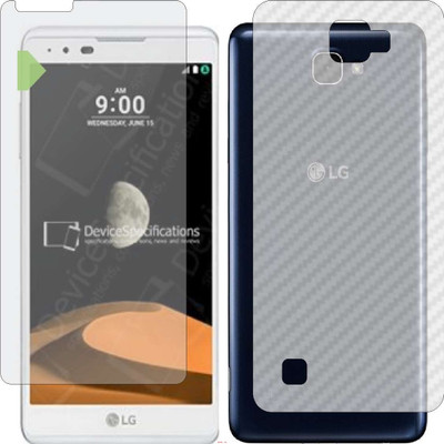 Mobling Front and Back Screen Guard for LG X MAX (Front 9H Hardness Matte & Carbon Fiber Skin for Back)(Pack of 2)