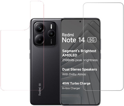 SPRITZEN Front and Back Screen Guard for Redmi Note 14 5G(Pack of 2)
