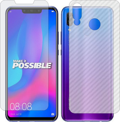 Mobling Front and Back Screen Guard for HUAWEI NOVA 3 (Front 9H Hardness Matte & Carbon Fiber Skin for Back)(Pack of 2)