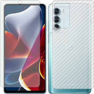 MOBART Front and Back Screen Guard for MOTOROLA MOTO G200 5G (Front Matte Finish & Back 3d Carbon Fiber)(Pack of 2)