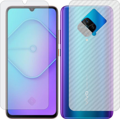 ZINGTEL Front and Back Screen Guard for VIVO Y9S (Front Matte Finish & Back 3d Carbon Fiber)(Pack of 2)