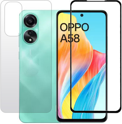 ECMERED Front and Back Tempered Glass for Oppo A58 4G, OPPO A58 4G(Pack of 1)