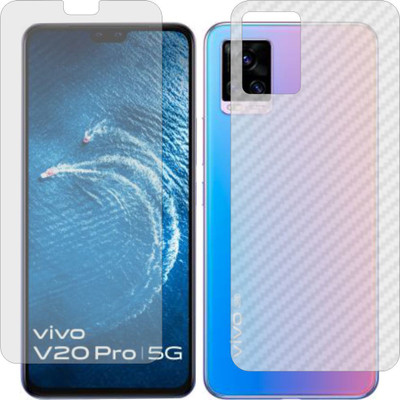 MOBART Front and Back Screen Guard for VIVO V20 PRO 5G (Front Matte Finish & Back 3d Carbon Fiber)(Pack of 2)