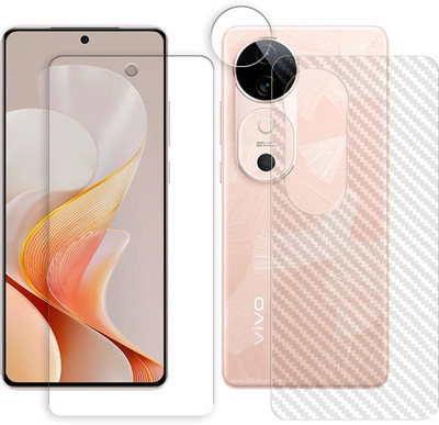 SOMTONE Front and Back Screen Guard for vivo S19 5G (1 FRONT UNBREAKABLE TEMPERED WITH 1 BACK CARBON FIBER SKIN + 1 CAMERA LENS PROTECTOR)(Pack of 1)