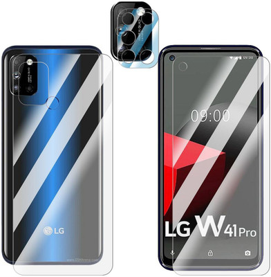 FCS Front and Back Screen Guard for LG W41 Pro Front+Back+Camera (Glossy)(Pack of 3)