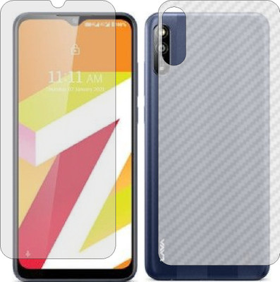 ZINGTEL Front and Back Screen Guard for LAVA Z2S (Front Matte Finish & Back 3d Carbon Fiber)(Pack of 2)