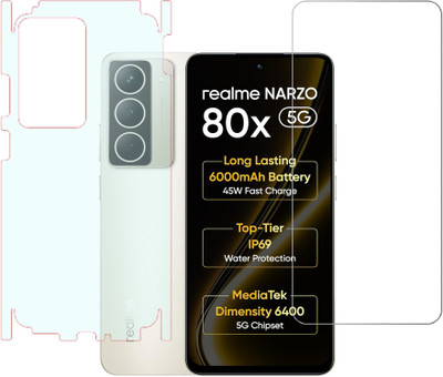 SPRITZEN Front and Back Screen Guard for Realme Narzo 80x 5G, Transparent Glass, Back Screen Guard With Matte Finish(Pack of 2)