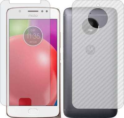 Mobling Front and Back Screen Guard for MOTO E4 XT1760 (Front 9H Hardness Matte & Carbon Fiber Skin for Back)(Pack of 2)