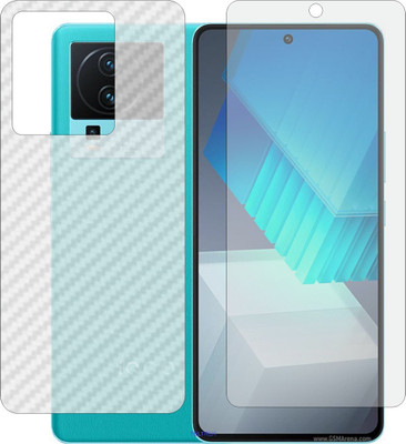 TELTREK Front and Back Screen Guard for VIVO IQOO NEO 7 RACING V2232A (Front Matte Finish & Back 3d Carbon Fiber)(Pack of 2)