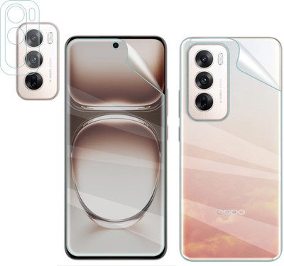 Ten To 11 Front and Back Screen Guard for Oppo Reno 12 5G, Ultra Thin Hydrogel Soft TPU Screen Guard for Oppo Reno 12 5G [With Rear Camera Lens Guard](Pack of 3)