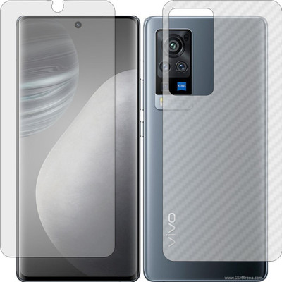 MOBART Front and Back Screen Guard for VIVO X60 PRO (Front Matte Finish & Back 3d Carbon Fiber)(Pack of 2)