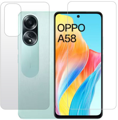 KMPERED Front and Back Tempered Glass for Oppo A58 4G(Pack of 2)