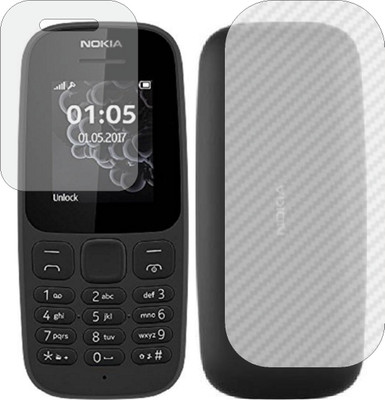 MOBART Front and Back Screen Guard for NOKIA 105 2017 (Front Matte Finish & Back 3d Carbon Fiber)(Pack of 2)