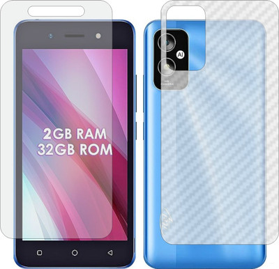 TELTREK Front and Back Screen Guard for Itel A23s (Matte Front & Carbon Fiber Back Skin Combo)(Pack of 2)