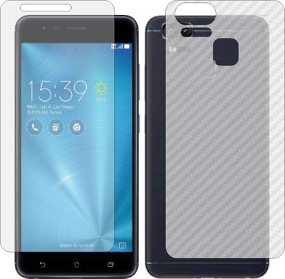 ZINGTEL Front and Back Screen Guard for ASUS ZENFONE ZOOM S ZE553KL (Front Matte Finish & Back 3d Carbon Fiber)(Pack of 2)
