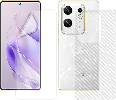 SOMTONE Front and Back Screen Guard for Infinix Zero 30 4G (1 HYDROGEL SCREEN PROTECTOR WITH 1 CARBON FIBER SKIN)(Pack of 2)