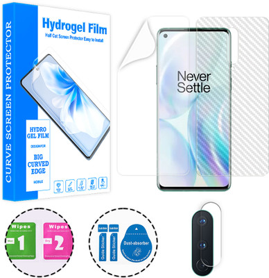 SOMTONE Front and Back Screen Guard for OnePlus 8 (1 HYDROGEL SCREEN PROTECTOR WITH 1 CARBON FIBER SKIN AND 1 CAMERA LENS PROTECTOR)(Pack of 1)